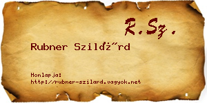 Rubner Szilárd névjegykártya