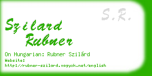 szilard rubner business card